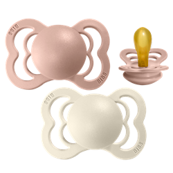 Bibs Supreme Silicone, Ivory/Blush, 2-Pak, Str. 1